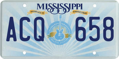 MS license plate ACQ658