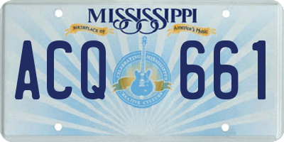 MS license plate ACQ661