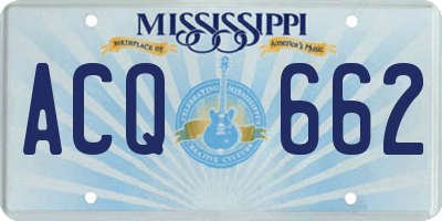 MS license plate ACQ662