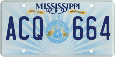 MS license plate ACQ664