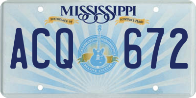 MS license plate ACQ672