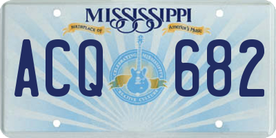 MS license plate ACQ682