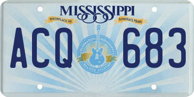 MS license plate ACQ683