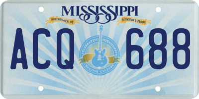 MS license plate ACQ688