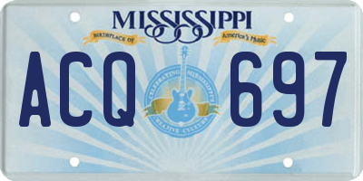 MS license plate ACQ697