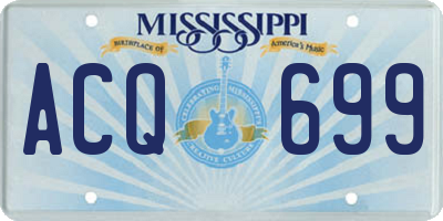 MS license plate ACQ699