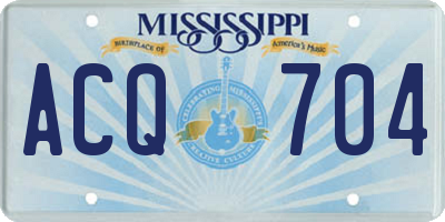 MS license plate ACQ704