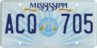 MS license plate ACQ705