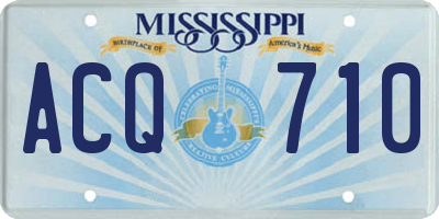 MS license plate ACQ710