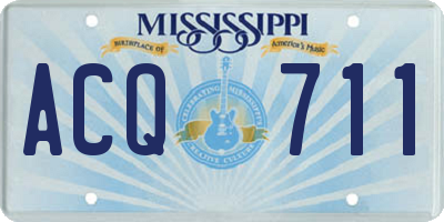 MS license plate ACQ711