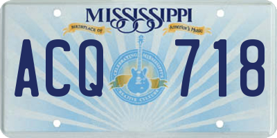 MS license plate ACQ718