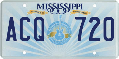MS license plate ACQ720