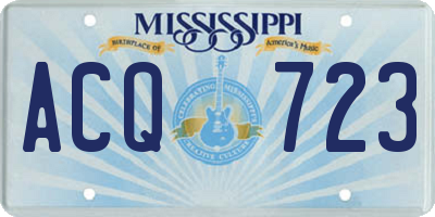 MS license plate ACQ723