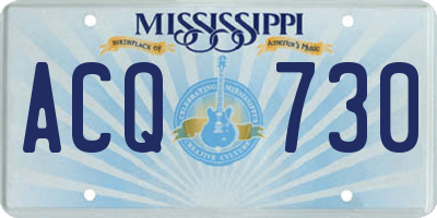 MS license plate ACQ730