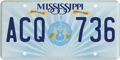 MS license plate ACQ736