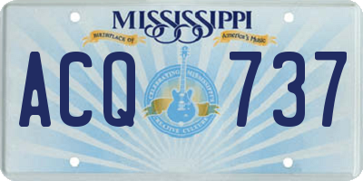 MS license plate ACQ737