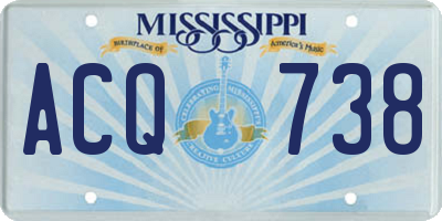 MS license plate ACQ738