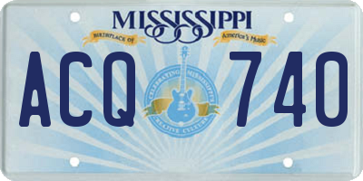 MS license plate ACQ740