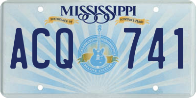 MS license plate ACQ741