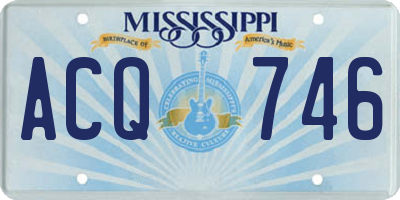 MS license plate ACQ746