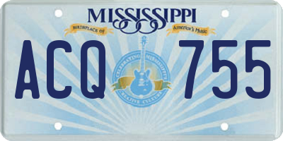 MS license plate ACQ755
