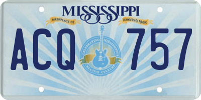 MS license plate ACQ757