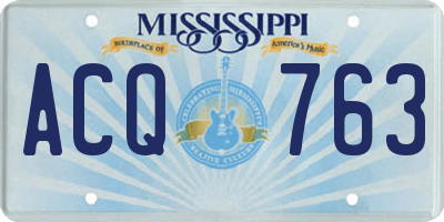 MS license plate ACQ763