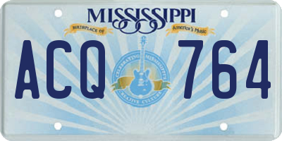 MS license plate ACQ764
