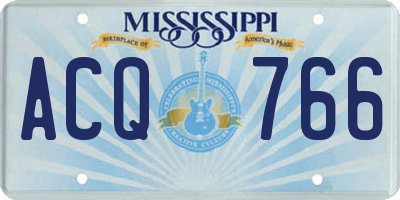 MS license plate ACQ766