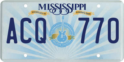 MS license plate ACQ770