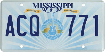 MS license plate ACQ771