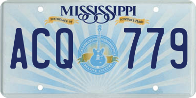 MS license plate ACQ779