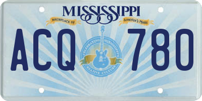 MS license plate ACQ780