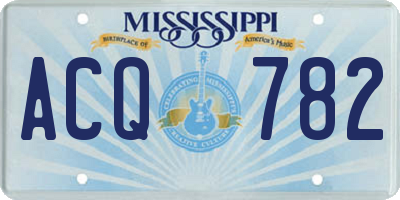 MS license plate ACQ782