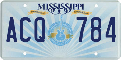 MS license plate ACQ784