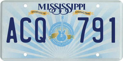 MS license plate ACQ791