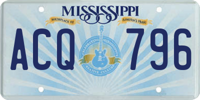 MS license plate ACQ796