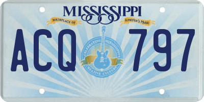 MS license plate ACQ797