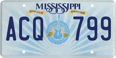MS license plate ACQ799