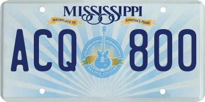 MS license plate ACQ800