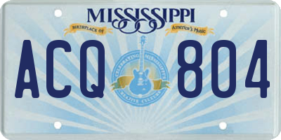 MS license plate ACQ804