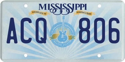 MS license plate ACQ806