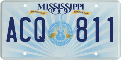 MS license plate ACQ811