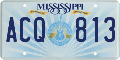 MS license plate ACQ813