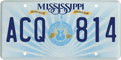 MS license plate ACQ814