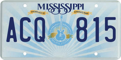 MS license plate ACQ815