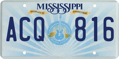 MS license plate ACQ816