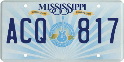 MS license plate ACQ817