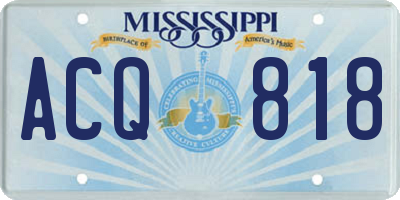 MS license plate ACQ818