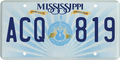 MS license plate ACQ819